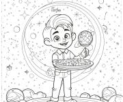 Coloriage C&eacute;l&eacute;bration d'anniversaire d'astrologie