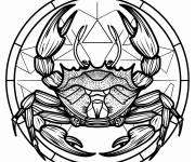 Coloriage Charmant signe astrologique du Cancer