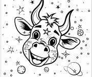 Coloriage Charmant signe astrologique du Taureau