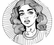 Coloriage Charmant signe du zodiaque Vierge