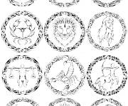 Coloriage Collection des signes astrologiques