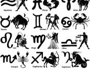 Coloriage Collection des signes zodiacaux pour enfants