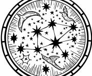 Coloriage Constellation du zodiaque facile