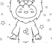 Coloriage Costume mignon du zodiaque Lion pour enfants