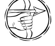 Coloriage et dessins gratuit El&eacute;ment signe Sagittaire facile à imprimer