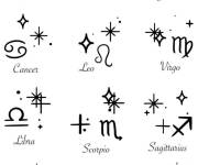 Coloriage Ensemble des signes astrologiques vectorielles simples