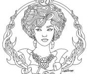 Coloriage Femme a signe zodiaque lionne