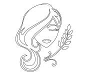 Coloriage Femme en  signe de Vierge