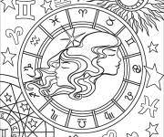 Coloriage G&eacute;meaux Signe astrologique adulte