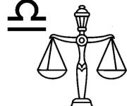 Coloriage Icon de signe Balance facile