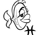 Coloriage Icone poisson en miniature