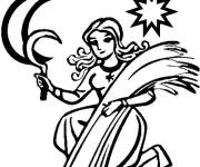 Coloriage Icone qui symbolise le signe Vierge