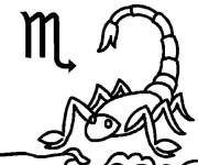 Coloriage Icone Scorpion dessin&eacute; facilement