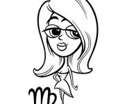 Coloriage Icone zodiaque Vierge de dessin anim&eacute;