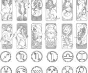 Coloriage Illustration de la silhouette de signe astrologique