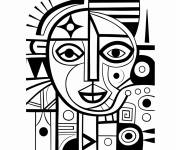 Coloriage Illustration Signe zodiaque Verseau abstrait