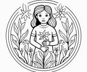 Coloriage Illustration Verseau et la nature