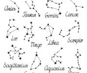 Coloriage Illustrations vectorielles simples de signes zodiacaux