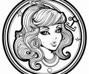 Coloriage Image signe du zodiaque Vierge