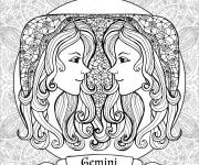 Coloriage Jumeaux &agrave; motif complexe