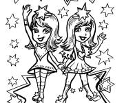 Coloriage Jumeaux en forme de deux filles