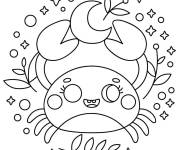 Coloriage Kawaii signe Cancer