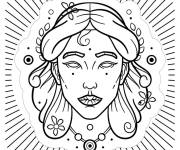 Coloriage L'aura florale rayonnante de la Vierge
