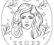 Coloriage L'aura lunaire mystique de la Vierge