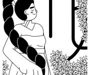 Coloriage L'&eacute;l&eacute;gance du signe de Vierge