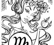 Coloriage L'&eacute;l&eacute;gance florale de la Vierge