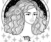 Coloriage L'&eacute;l&eacute;gance florale &eacute;toil&eacute;e de la Vierge