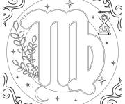 Coloriage L'&eacute;treinte symbolique du signe Vierge