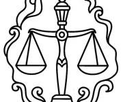 Coloriage La balance Signe astrologique d'Europe