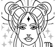 Coloriage La constellation de la Vierge au calme