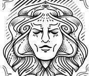 Coloriage La contemplation artistique de la Vierge