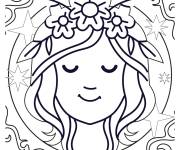 Coloriage La couronne florale tranquille du signe Vierge
