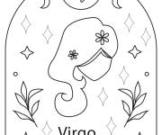 Coloriage La silhouette florale du signe Vierge
