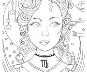 Coloriage la Vierge en boucles c&eacute;lestes de