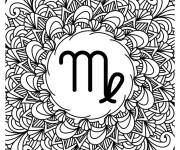 Coloriage La Vierge en motif complexe du mandala