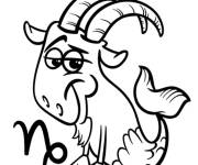 Coloriage Le signe Capricorne rigolo
