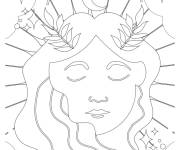 Coloriage Le sommeil c&eacute;leste du signe Vierge