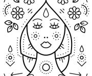 Coloriage Le visage floral enchant&eacute; de la Vierge
