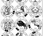 Coloriage Les signes astrologiques pour les grands