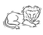 Coloriage et dessins gratuit Lion signe dessin&eacute; &agrave; la main ps à imprimer