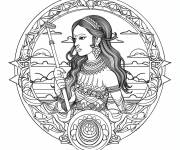 Coloriage Mandala Astrologie adorable du Verseau