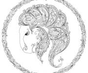 Coloriage mandala de signe astrologique de Capricorne