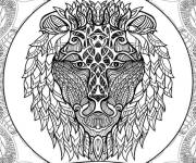 Coloriage Mandala de signe de zodiaque de lion