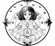Coloriage Mandala Verseau g&eacute;om&eacute;trique en ligne
