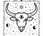 Coloriage Mod&egrave;le signe astrologique du Taureau