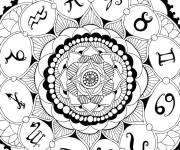 Coloriage Page Mandala des signes astrologique